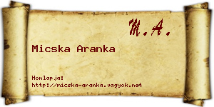 Micska Aranka névjegykártya