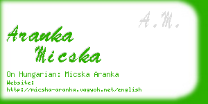 aranka micska business card